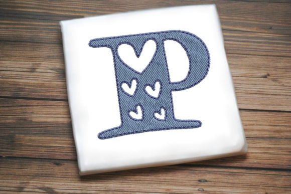 Reviewing Alphabet Letter P Multi Heart for Stitching